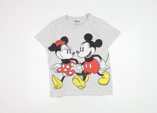 Womens UK Size 10 Disney Grey Basic T-Shirt