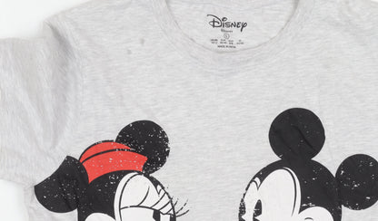 Womens UK Size 10 Disney Grey Basic T-Shirt