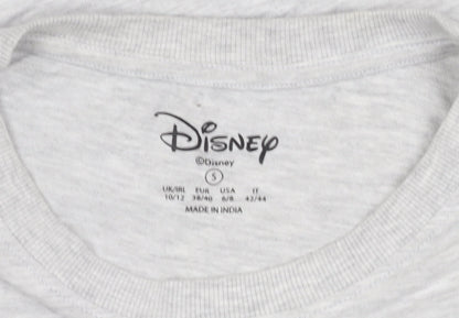 Womens UK Size 10 Disney Grey Basic T-Shirt