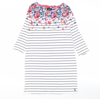 Joules Women's Multicoloured Floral Stripe Dress Size 10
