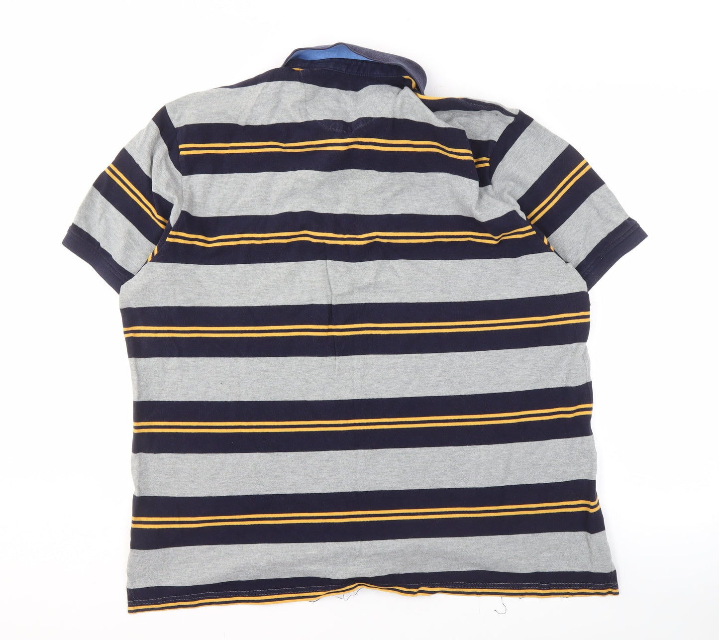 Marks and Spencer Men's Blue 2XL Striped Polo
