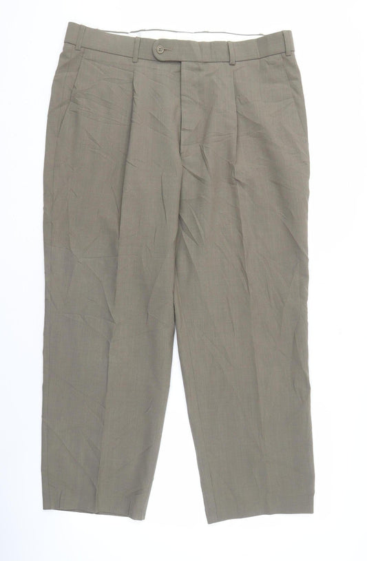 Burton Menswear Brown Trousers, Men's 38 in Straight Leg