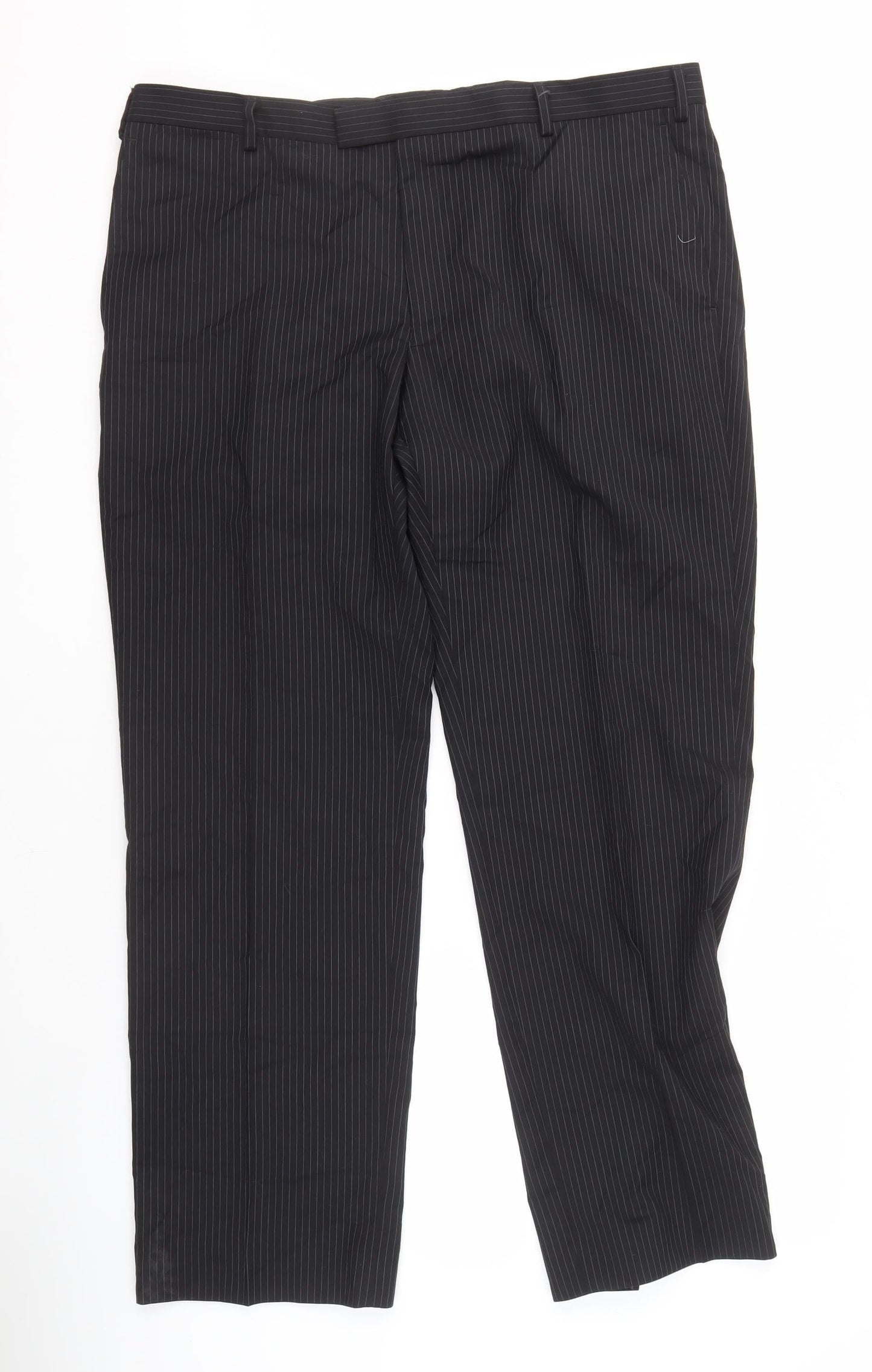 Marks and Spencer Men's Black Wool Striped Trousers 40