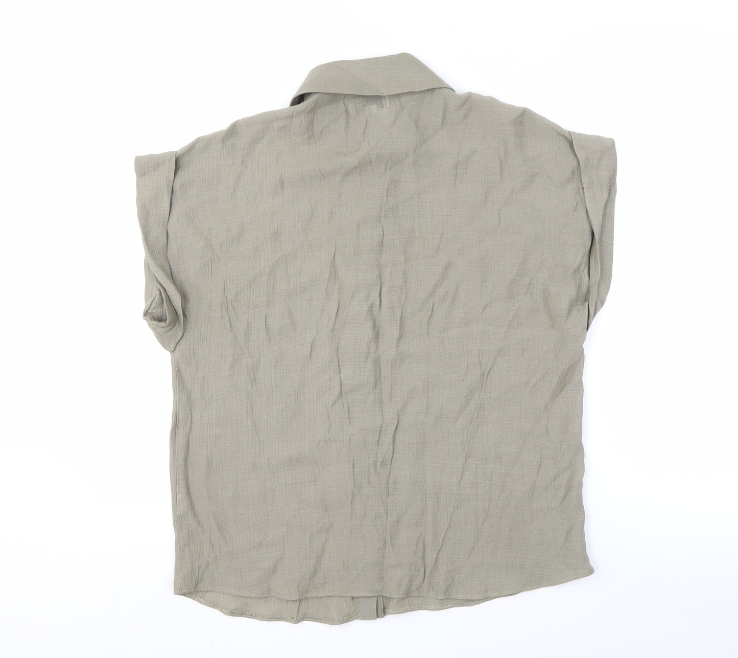 Womens UK Size 8 Warehouse Beige Basic Button-Up