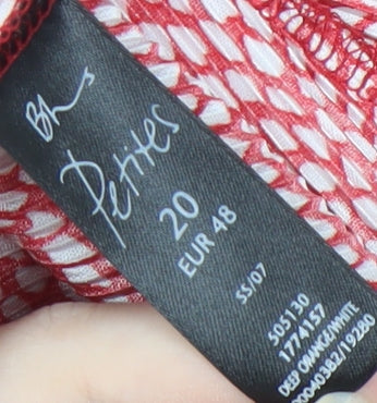Womens UK Size 20 BHS Red Basic Blouse