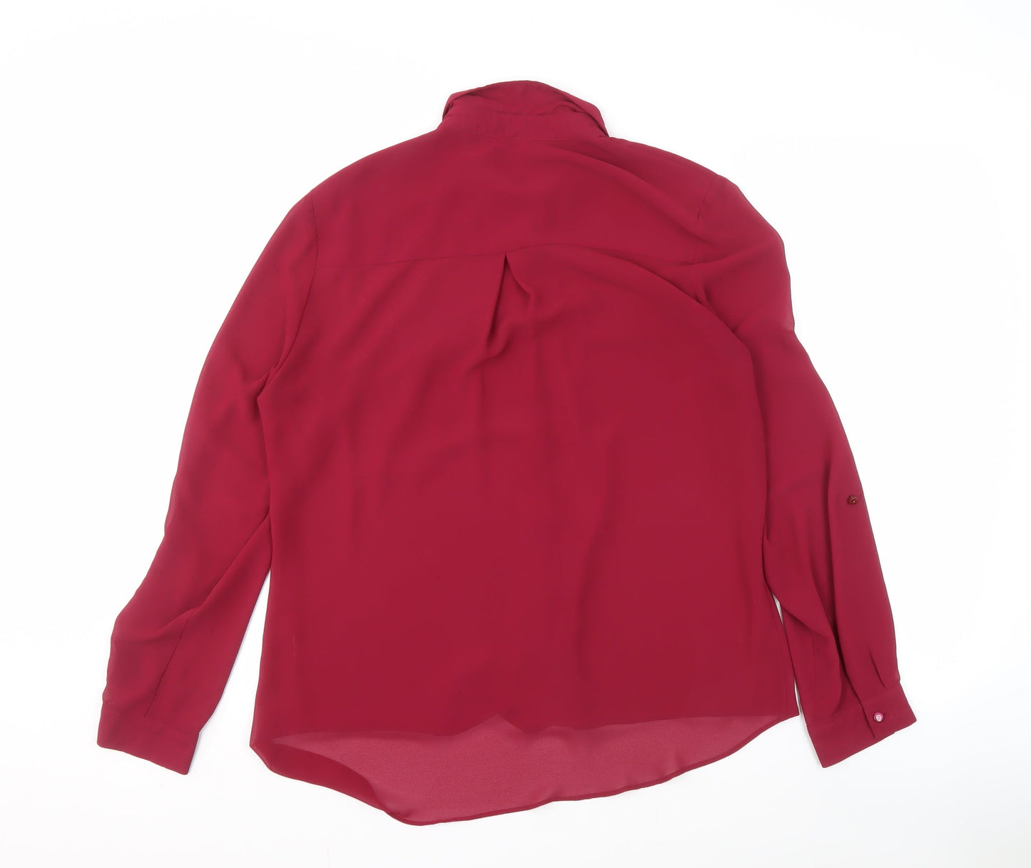 New Look Women's Red Button-Up Shirt, Size 14