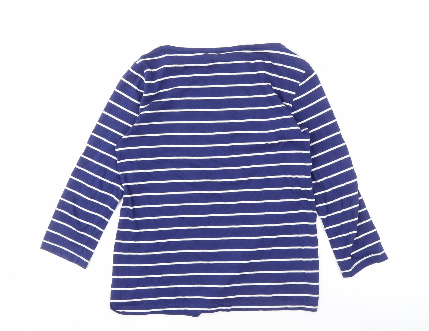 Crew Clothing Women’s Blue Striped T-Shirt, Size 10