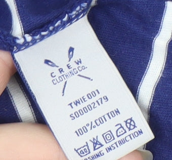 Crew Clothing Women’s Blue Striped T-Shirt, Size 10