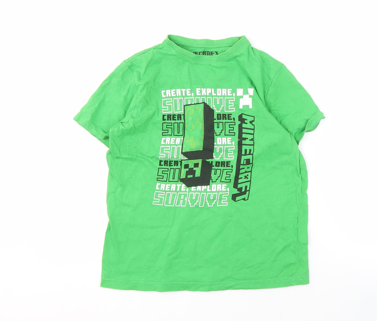 Boys Green Minecraft Graphic T-Shirt - 10-11 Years