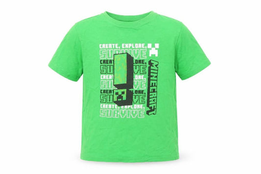 Boys Green Minecraft Graphic T-Shirt - 10-11 Years