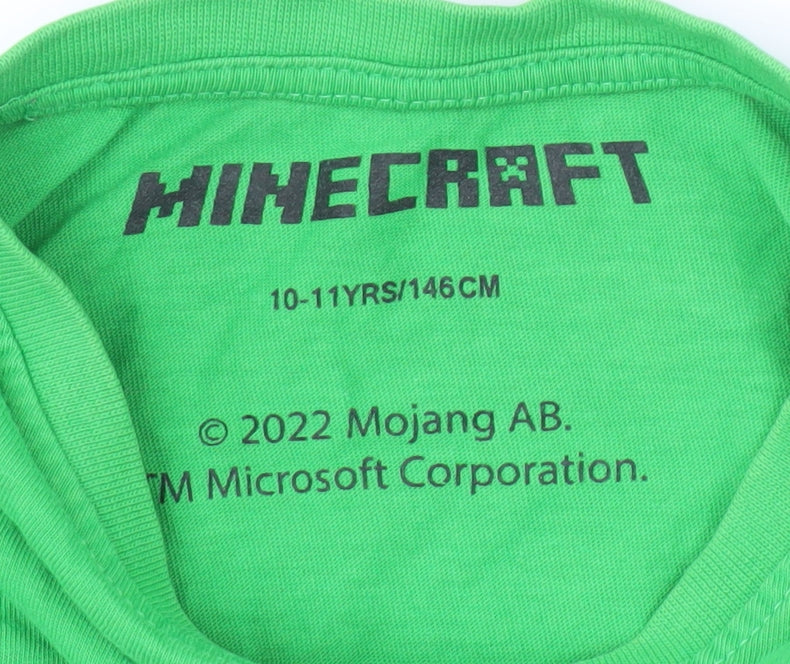Boys Green Minecraft Graphic T-Shirt - 10-11 Years