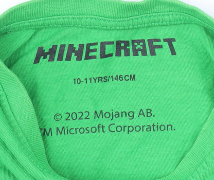 Boys Green Minecraft Graphic T-Shirt - 10-11 Years