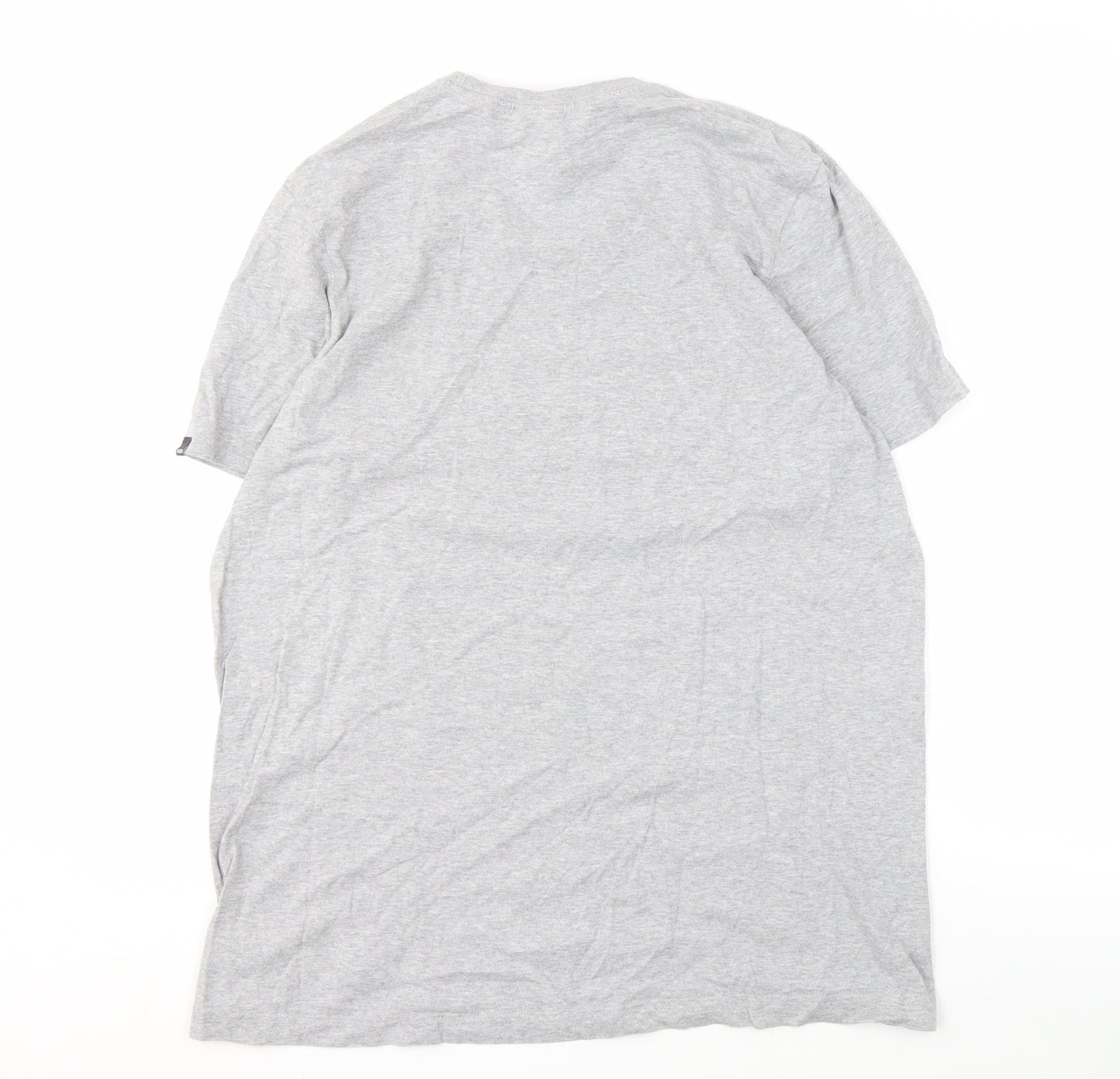 Adidas Men's Grey M Logo T-Shirt, Cotton, Graphic Print