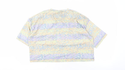 Unisex Adults UK Size XS Quiksilver Multicoloured Cropped T-Shirt