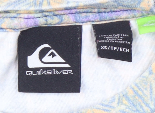Unisex Adults UK Size XS Quiksilver Multicoloured Cropped T-Shirt