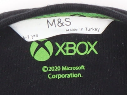 Marks and Spencer Boys Black Graphic Xbox T-Shirt 6-7 Years