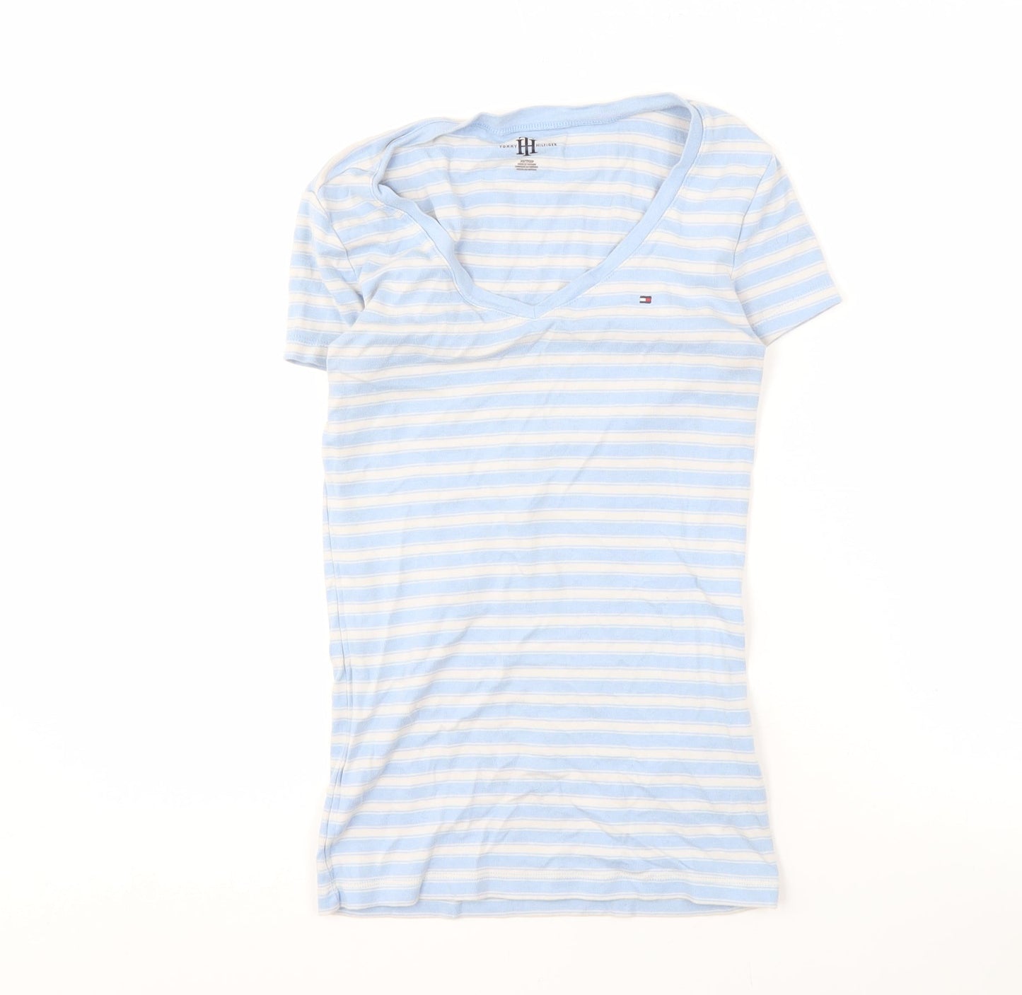 Womens UK Size XS Tommy Hilfiger Blue Basic T-Shirt