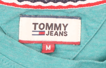 Tommy Jeans Men's Green M T-Shirt, Short Sleeve, Logo Detail