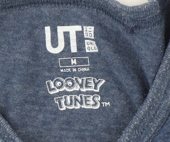 Uniqlo Men's Blue Looney Tunes Graphic T-Shirt M