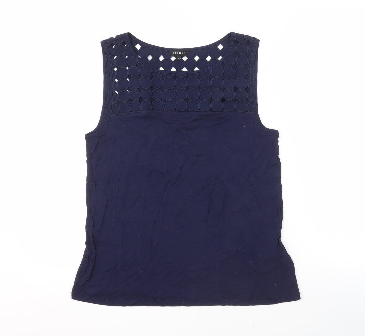 Womens UK Size S Jaeger Blue Basic Tank