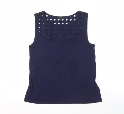 Womens UK Size S Jaeger Blue Basic Tank