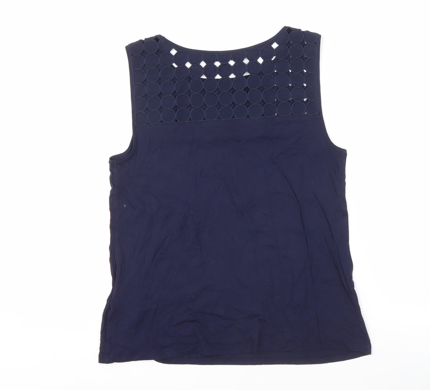 Womens UK Size S Jaeger Blue Basic Tank