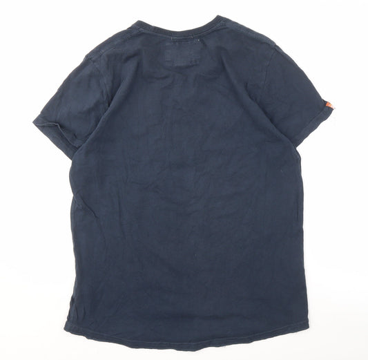 Superdry Men's Blue T-Shirt, Size L, Graphic Print