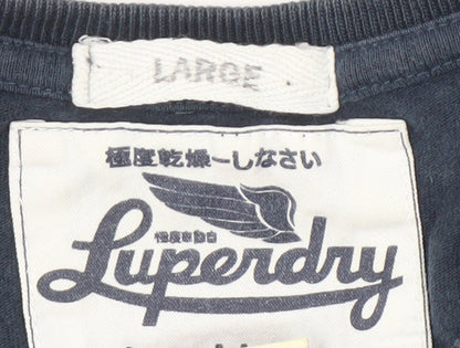 Superdry Men's Blue T-Shirt, Size L, Graphic Print