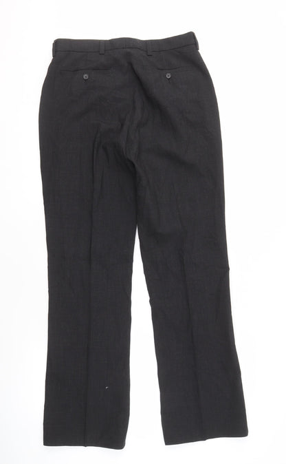 River Island Men's Black Trousers, 30W 32L, Formal Wear