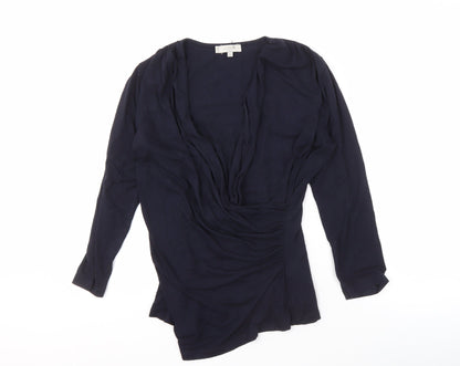 Womens UK Size S Hobbs Blue Basic Blouse