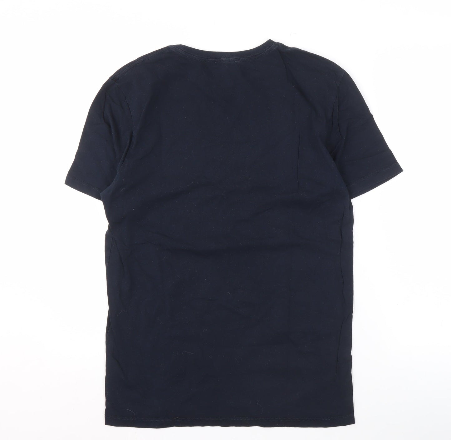 Reiss Black Men's Medium Cotton T-Shirt, Short Sleeve