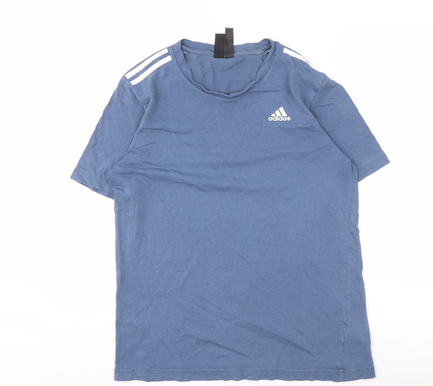 Adidas Men's Blue Cotton Short Sleeve T-Shirt, Size S
