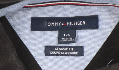 Tommy Hilfiger Men's Black Polo Shirt, Large