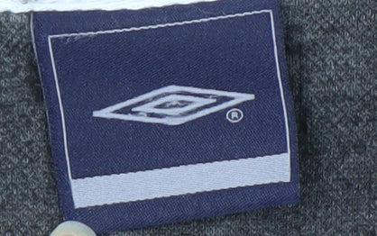 Umbro Men's Grey Polo Shirt L Collared Casual Logo