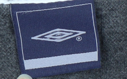 Umbro Men's Grey Polo Shirt L Collared Casual Logo