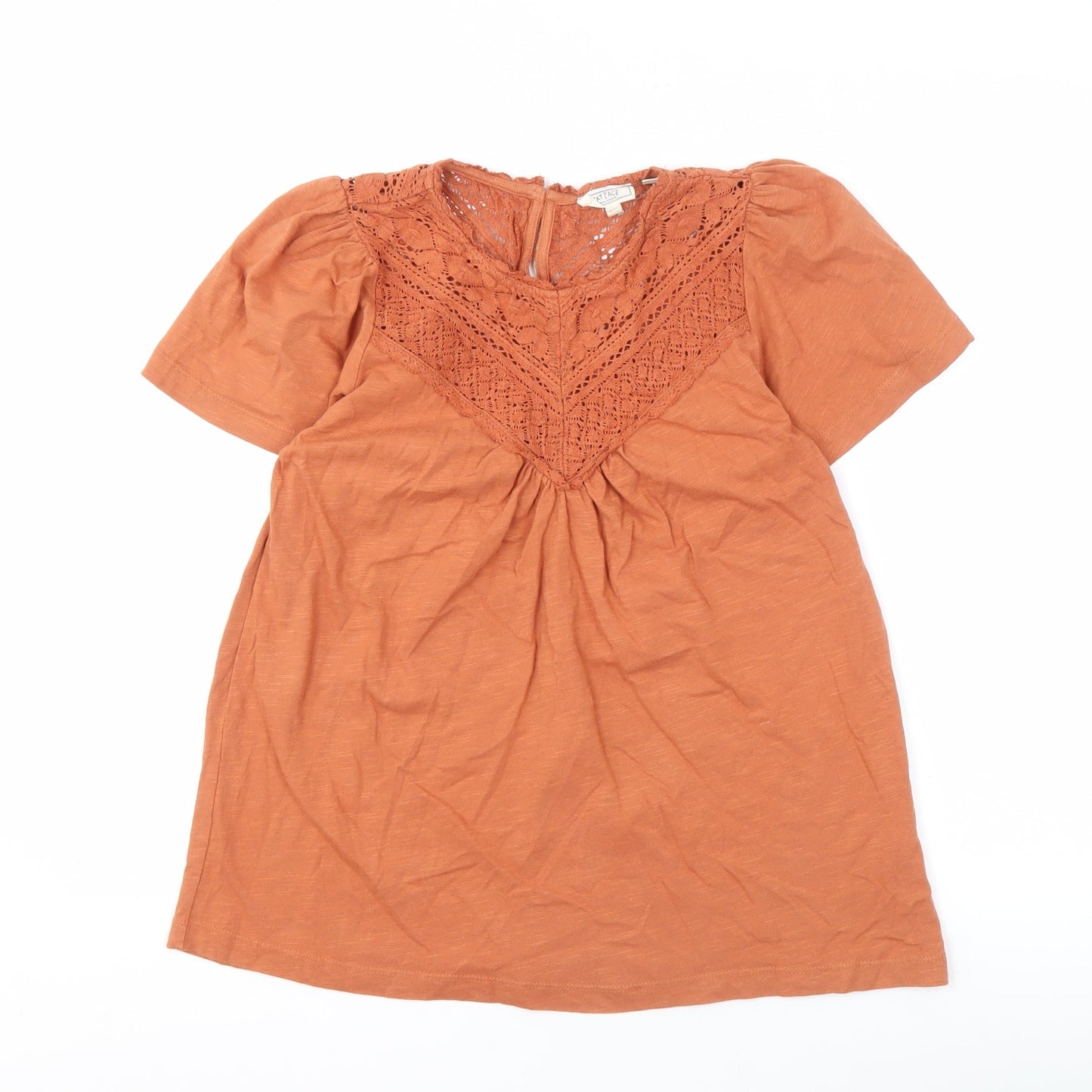Womens UK Size 8 Fat Face Orange Basic Blouse