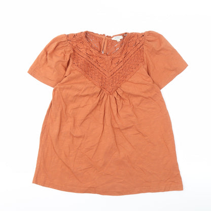 Womens UK Size 8 Fat Face Orange Basic Blouse