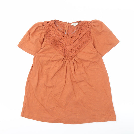 Womens UK Size 8 Fat Face Orange Basic Blouse