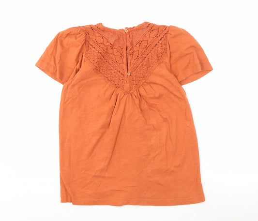 Womens UK Size 8 Fat Face Orange Basic Blouse