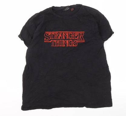 Stranger Things Black XL Men's T-Shirt - Graphic Print