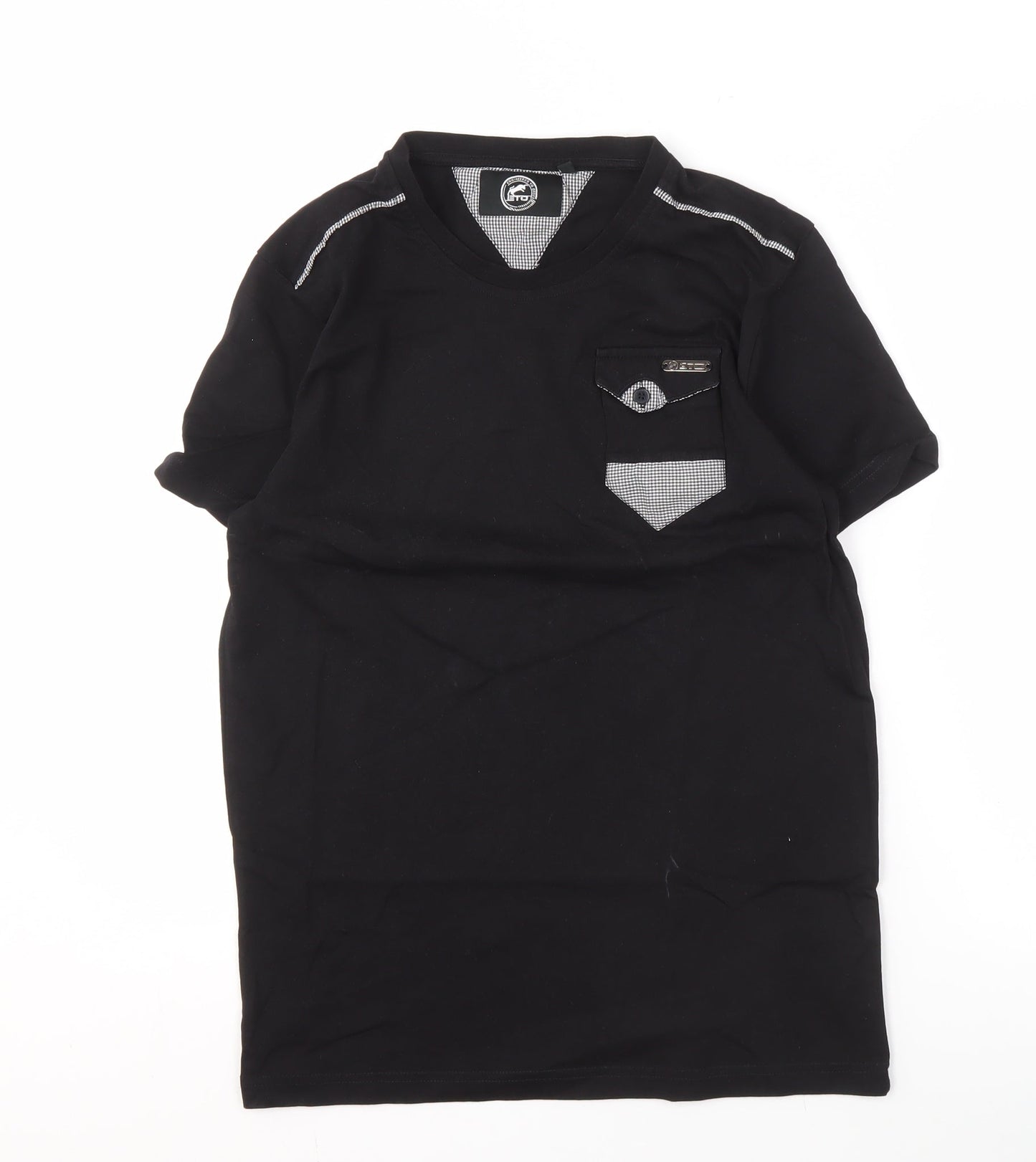ETO Men's Black V-Neck M T-Shirt with Pocket