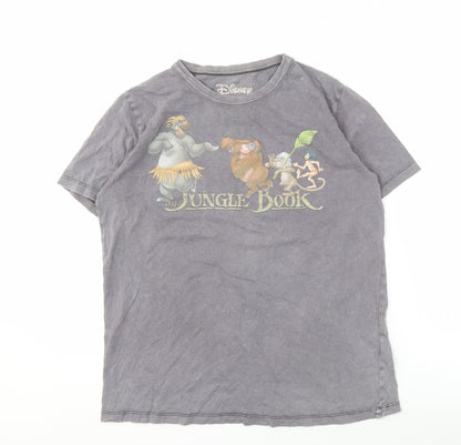 Unisex Adults UK Size S Pull & Bear Grey Basic T-Shirt
