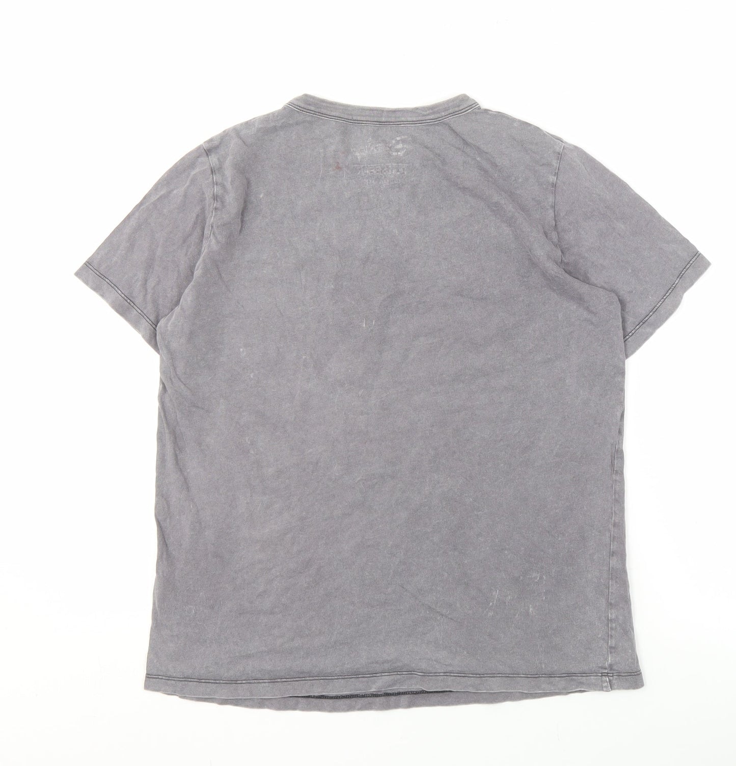 Unisex Adults UK Size S Pull & Bear Grey Basic T-Shirt
