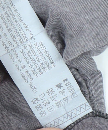 Unisex Adults UK Size S Pull & Bear Grey Basic T-Shirt