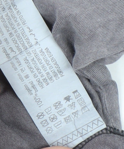 Unisex Adults UK Size S Pull & Bear Grey Basic T-Shirt