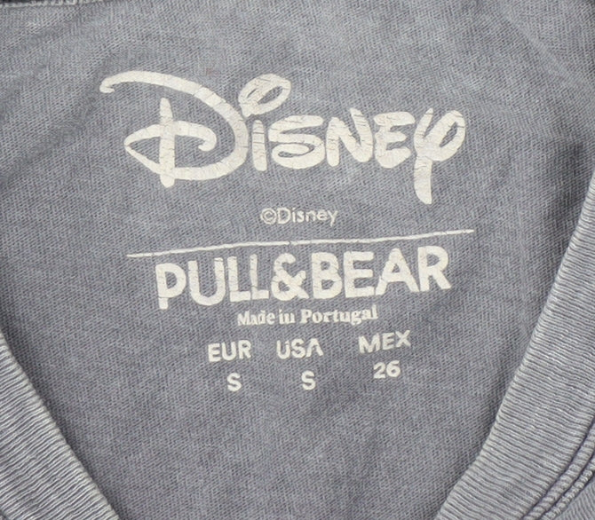Unisex Adults UK Size S Pull & Bear Grey Basic T-Shirt