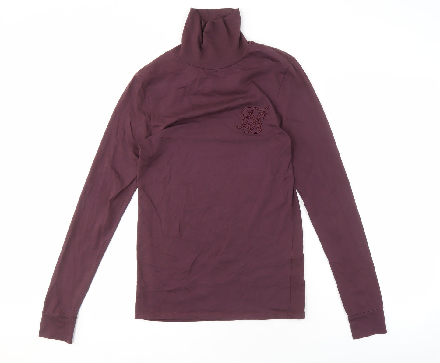 Siksilk Men's Purple Roll Neck T-Shirt M