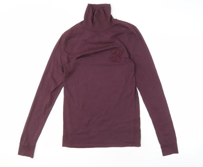 Siksilk Men's Purple Roll Neck T-Shirt M