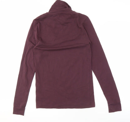 Siksilk Men's Purple Roll Neck T-Shirt M