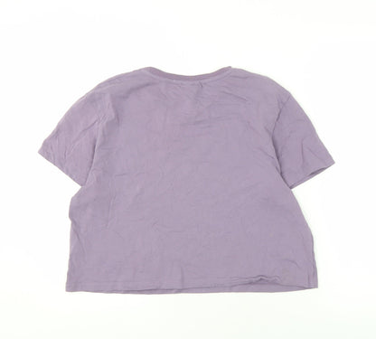 Womens UK Size L MP Purple Basic T-Shirt